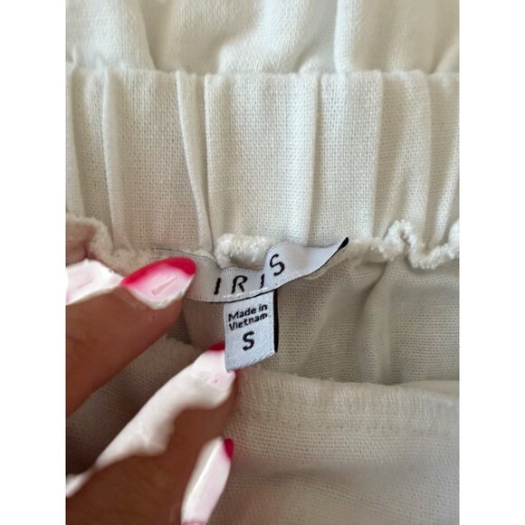 IRIS High Waist White Tie Waist Shorts Size Small - Picture 4 of 6